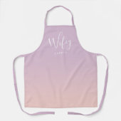 紫と赤面のシンプルウィフパーソナライズされたィー エプロン (正面)