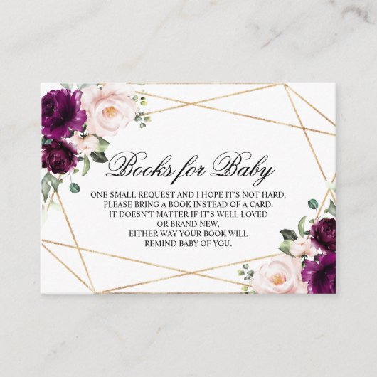 紫と赤面のバラの書籍ベビーエンクロージャカード エンクロージャーカード (正面)
