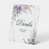 紫と赤面のバラ花シャワードリンクサイン 台座サイン (正面)