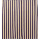 紫と赤面のピンクの線のストライプパターン シャワーカーテン (正面)