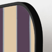 紫と赤面のピンクの線のストライプパターン ピックルボールラケット (左詳細)