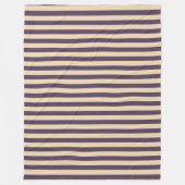 紫と赤面のピンクの線のストライプパターン フリースブランケット (正面)