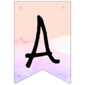 紫と赤面ピンクの水色ハッピーリタイア バンティングフラッグ (第2の旗)