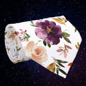 紫と赤面ピンクウォーターカラーフローラバラネック ネクタイ