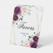 紫と赤面ピンクローズシャワーの好意サイン 台座サイン (正面)