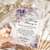 紫と赤面ピンクローズフラワーズ悔やみや弔慰メモリ サンキューカード