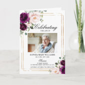 紫と赤面写真追悼式プログラム カード (正面)