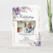 紫と赤面写真追悼式プログラム カード (正面)