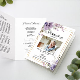 紫と赤面写真追悼式プログラム カード