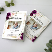 紫と赤面写真追悼式プログラム カード