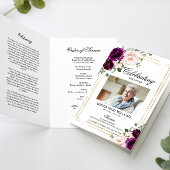 紫と赤面写真追悼式プログラム カード