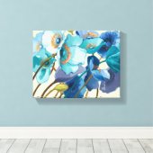 紫と違う青の色合いの花 キャンバスプリント (インサイチュ (ウッドフロア))