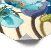 紫と違う青の色合いの花 ポスター (角)