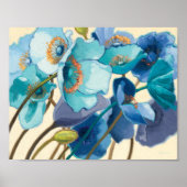 紫と違う青の色合いの花 ポスター (正面)