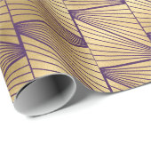 紫と金のアルデコパターン ラッピングペーパー (ロールコーナー)