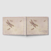 紫と金のトンボのトンボのウェディングパーティー ゲストブック (全面)