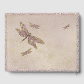 紫と金のトンボのトンボのウェディングパーティー ゲストブック (裏面)