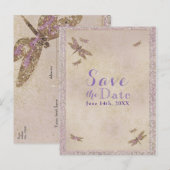 紫と金のトンボのプチトンボ君 お知らせ 案内ポストカード (正面/裏面)