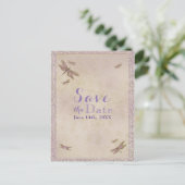 紫と金のトンボのプチトンボ君 お知らせ 案内ポストカード (スタンド正面)