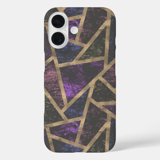 紫と金のモザイク模様 Case-Mate iPhoneケース (裏面)