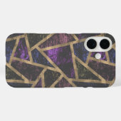 紫と金のモザイク模様 Case-Mate iPhoneケース (裏面 (横))