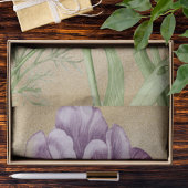 紫と金のヴィンテージアイリス植物画 薄葉紙