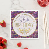 紫と金の宝石の層 98歳の誕生日 スタンダードランチョンナプキン (インサイチュ)