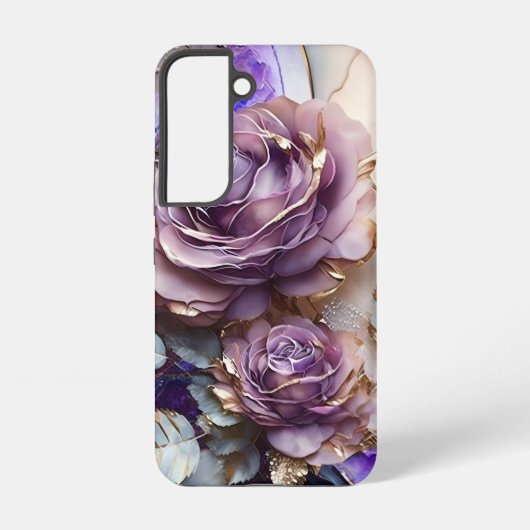 紫と金の巨大なバラ  SAMSUNG GALAXYケース (裏面)