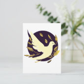紫と金の平和の鳩 ポストカード (スタンド正面)