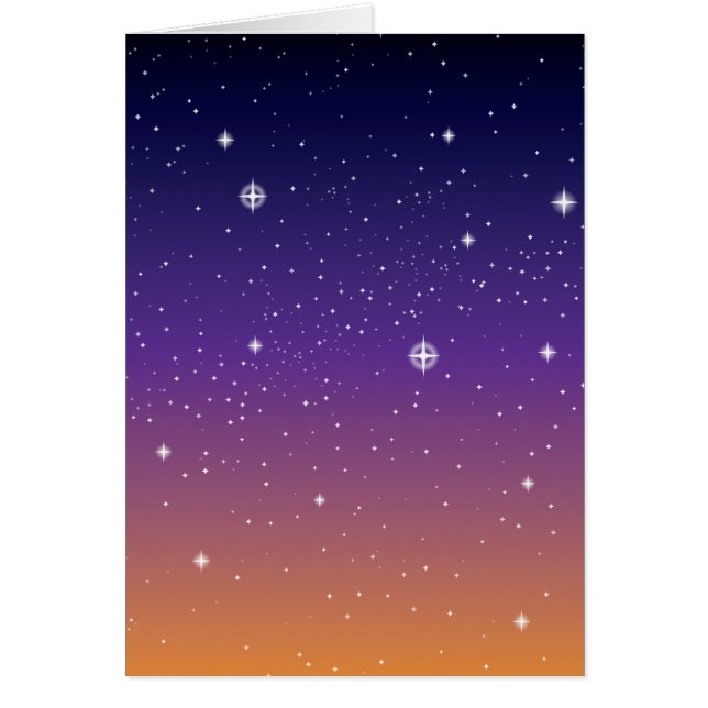 紫と金の星空の夕焼けの空 (正面)