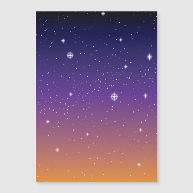 紫と金の星空の夕焼けの空 (正面)