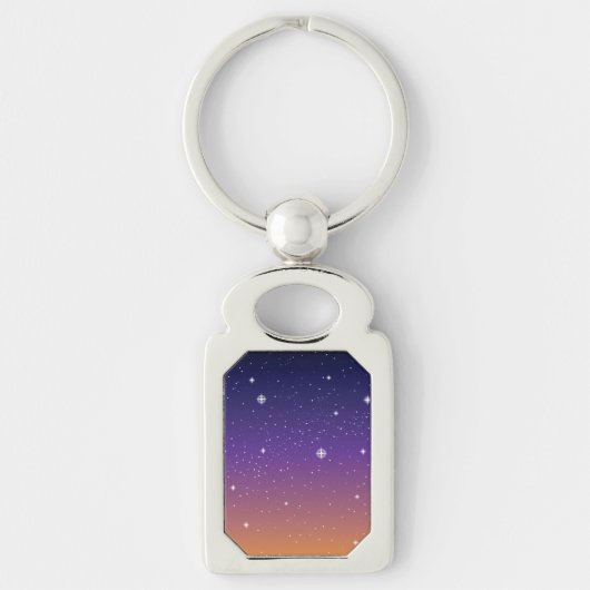 紫と金の星空の夕焼けの空 キーホルダー (正面)