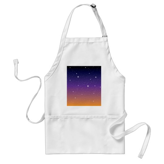 紫と金の星空の夕焼けの空 スタンダードエプロン (正面)