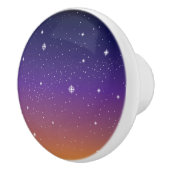紫と金の星空の夕焼けの空 セラミックノブ (右)