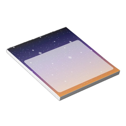 紫と金の星空の夕焼けの空 ノートパッド (アングル)