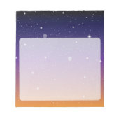 紫と金の星空の夕焼けの空 ノートパッド (正面)