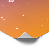 紫と金の星空の夕焼けの空 ポスター (角)