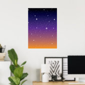 紫と金の星空の夕焼けの空 ポスター (ホームオフィス)