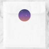 紫と金の星空の夕焼けの空 ラウンドシール (バッグ)