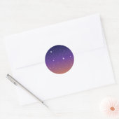 紫と金の星空の夕焼けの空 ラウンドシール (封筒)