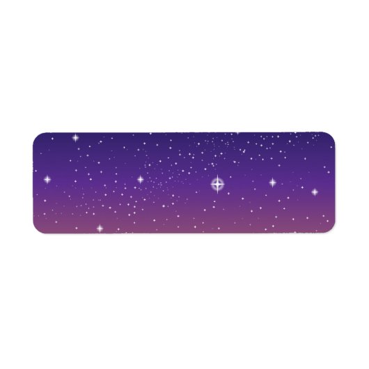 紫と金の星空の夕焼けの空 ラベル (正面)