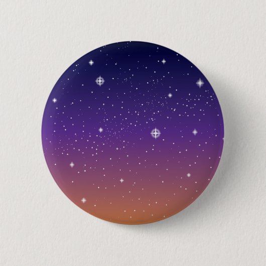 紫と金の星空の夕焼けの空 缶バッジ (正面)
