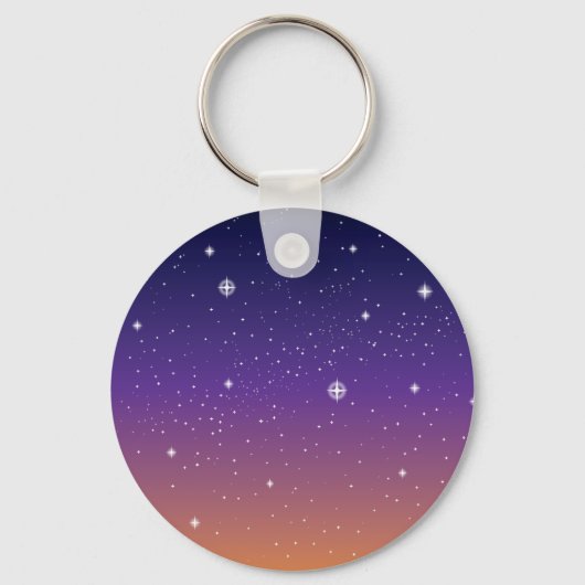 紫と金の星空の夕焼け空 キーホルダー (正面)