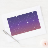 紫と金の星空の夕焼け空 長方形シール (封筒)