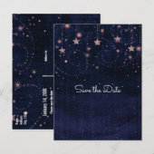 紫と金の星空の幻想的な天体 案内ポストカード (正面/裏面)