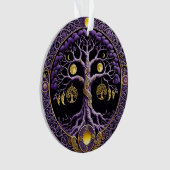 紫と金の生命の樹の曼荼羅 オーナメント (正面)