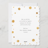 紫と金の箔の写真メリーモダンクリスマス シーズンカード (裏面)