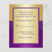 紫と金の花の返信カード 出欠カード (裏面)