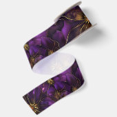 紫と金の花 サテンリボン (裏面)