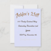 紫と金ゴールドお祝い 招待状 (裏面)